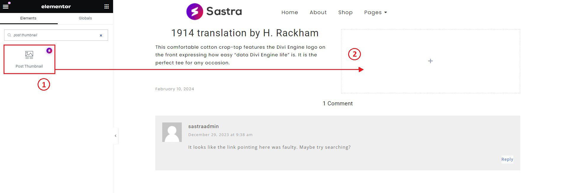 Post Thumbnail Widget Elementor