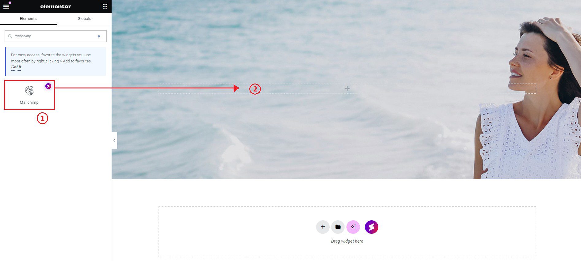 MailChimp in Elementor