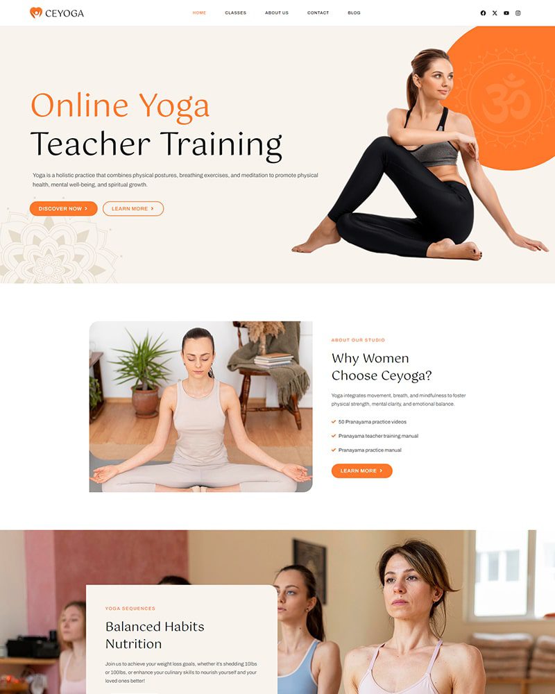 Yoga Studio Elementor Template